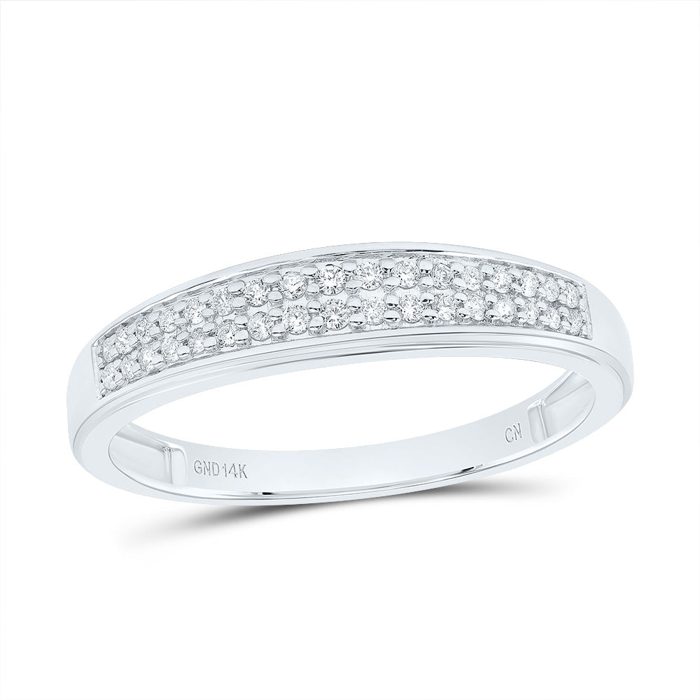 14K White Gold Diamond Cushion Trio Ring Set 3/4 Cttw - Splendid Jewellery