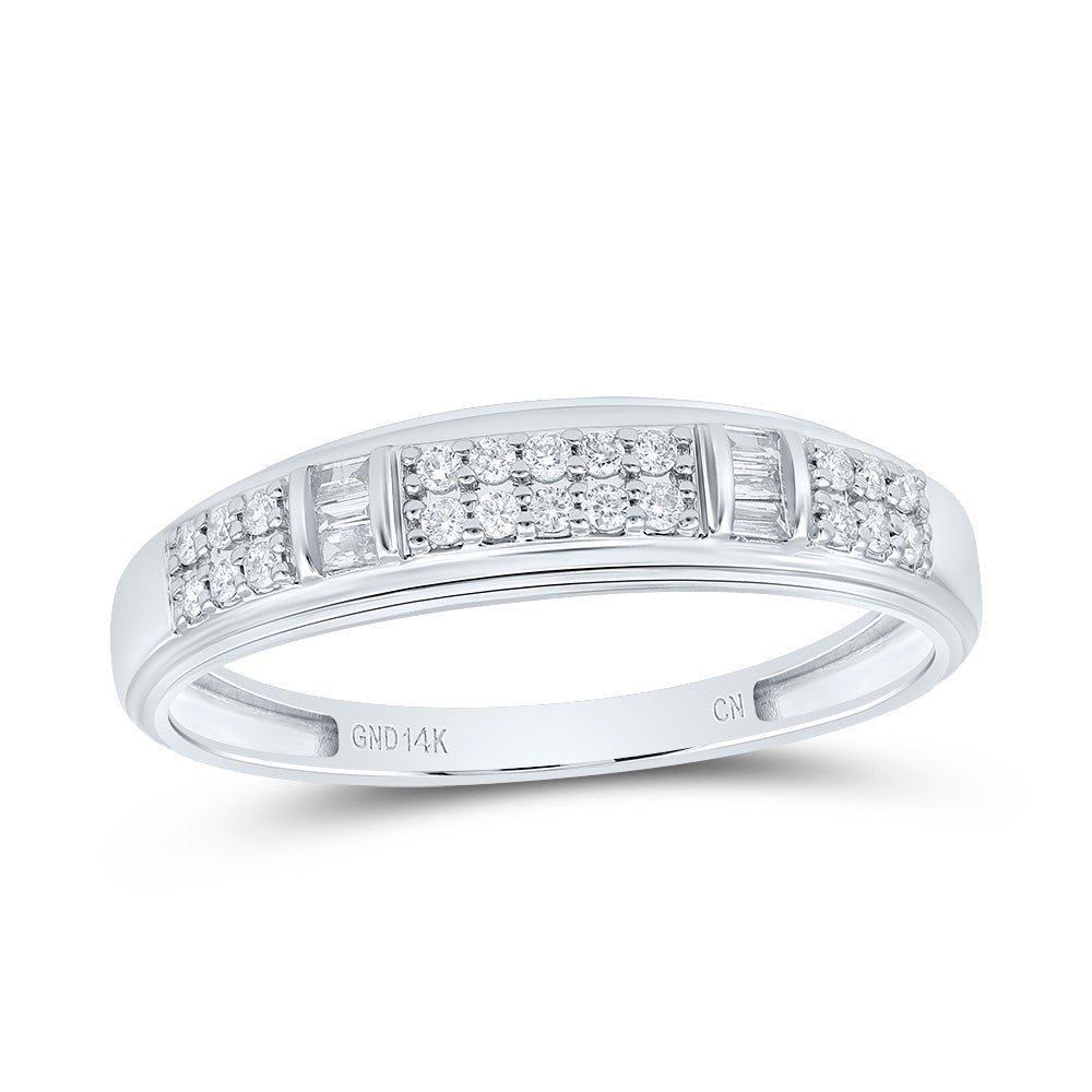 14K White Gold Diamond Cushion Trio Ring Set 3/4 Cttw - Splendid Jewellery