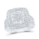 14K White Gold Diamond Cushion Women's Ring 1 1/3 Cttw - Splendid Jewellery