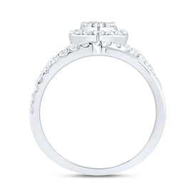 14K White Gold Diamond Designer Ring 1 1/2 Cttw - Splendid Jewellery