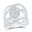 14K White Gold Diamond Designer Ring 1 1/2 Cttw - Splendid Jewellery