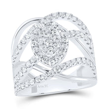 Load image into Gallery viewer, 14K White Gold Diamond Designer Ring 1 1/2 Cttw - Splendid Jewellery