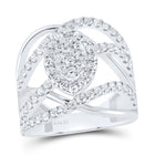 14K White Gold Diamond Designer Ring 1 1/2 Cttw - Splendid Jewellery