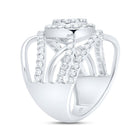 14K White Gold Diamond Designer Ring 1 1/2 Cttw - Splendid Jewellery