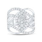14K White Gold Diamond Designer Ring 1 1/2 Cttw - Splendid Jewellery