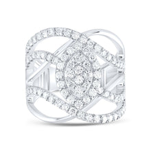 Load image into Gallery viewer, 14K White Gold Diamond Designer Ring 1 1/2 Cttw - Splendid Jewellery