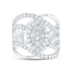 14K White Gold Diamond Designer Ring 1 1/2 Cttw - Splendid Jewellery