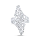 14K White Gold Diamond Designer Ring 1 1/4 Cttw - Splendid Jewellery