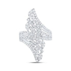 14K White Gold Diamond Designer Ring 1 1/4 Cttw - Splendid Jewellery