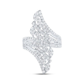 14K White Gold Diamond Designer Ring 1 1/4 Cttw - Splendid Jewellery