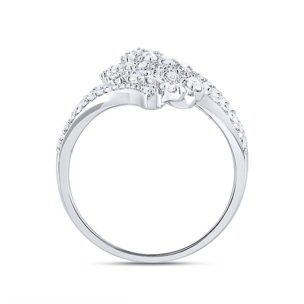 14K White Gold Diamond Designer Ring 1 1/4 Cttw - Splendid Jewellery