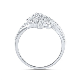 14K White Gold Diamond Designer Ring 1 1/4 Cttw - Splendid Jewellery