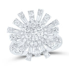 14K White Gold Diamond Designer Ring 1 3/4 Cttw - Splendid Jewellery