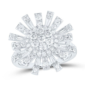 14K White Gold Diamond Designer Ring 1 3/4 Cttw - Splendid Jewellery