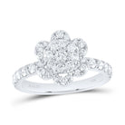 14K White Gold Diamond Designer Ring 1 Cttw - Splendid Jewellery
