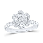 14K White Gold Diamond Designer Ring 1 Cttw - Splendid Jewellery