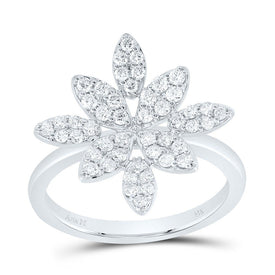 14K White Gold Diamond Designer Ring 1/2 Cttw - Splendid Jewellery