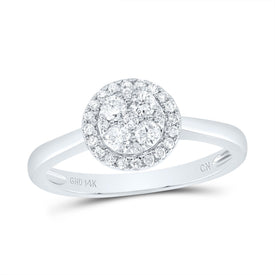 14K White Gold Diamond Designer Ring 1/3 Cttw - Splendid Jewellery
