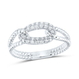 14K White Gold Diamond Designer Ring 1/5 Cttw - Splendid Jewellery