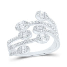 14K White Gold Diamond Designer Ring 3/4 Cttw - Splendid Jewellery