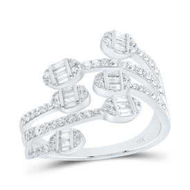 14K White Gold Diamond Designer Ring 3/4 Cttw - Splendid Jewellery