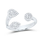 14K White Gold Diamond Designer Ring 3/8 Cttw - Splendid Jewellery