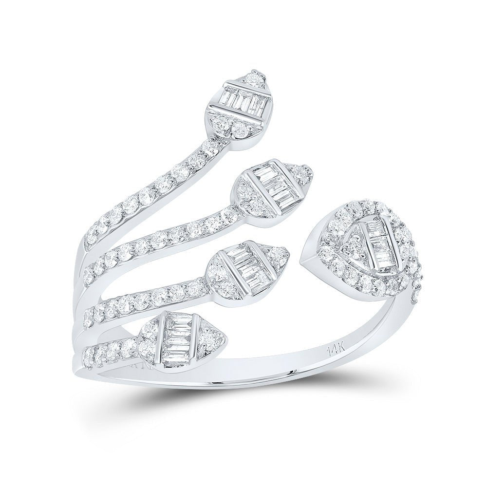 14K White Gold Diamond Designer Ring 5/8 Cttw - Splendid Jewellery