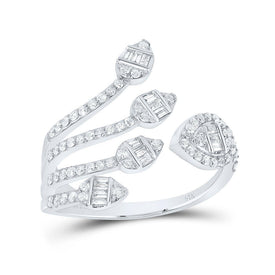 14K White Gold Diamond Designer Ring 5/8 Cttw - Splendid Jewellery