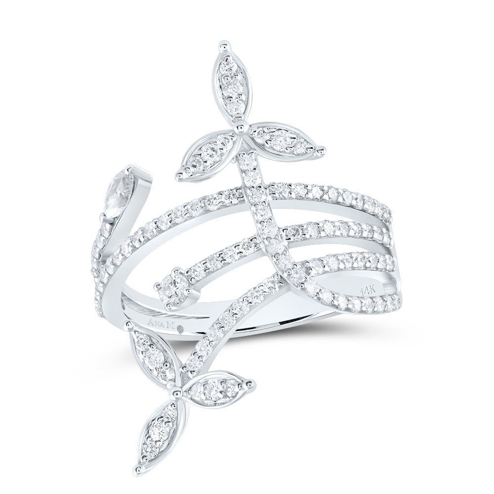 14K White Gold Diamond Designer Ring 5/8 Cttw - Splendid Jewellery