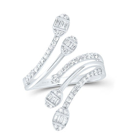 14K White Gold Diamond Designer Ring 5/8 Cttw - Splendid Jewellery