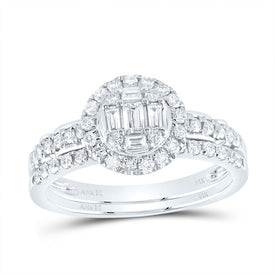 14K White Gold Diamond Diana Bridal Set 3/4 Cttw - Splendid Jewellery