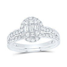 Load image into Gallery viewer, 14K White Gold Diamond Diana Oval Bridal Set 3/4 Cttw - Splendid Jewellery