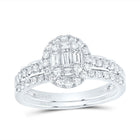 14K White Gold Diamond Diana Oval Bridal Set 3/4 Cttw - Splendid Jewellery
