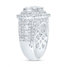 14K White Gold Diamond Double Halo Fashion Bridal Ring 3 Cttw - Splendid Jewellery