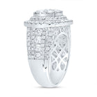 14K White Gold Diamond Double Halo Fashion Bridal Ring 3 Cttw - Splendid Jewellery