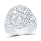 14K White Gold Diamond Double Halo Fashion Bridal Ring 3 Cttw - Splendid Jewellery