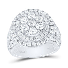 Load image into Gallery viewer, 14K White Gold Diamond Double Halo Fashion Bridal Ring 3 Cttw - Splendid Jewellery