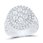14K White Gold Diamond Double Halo Fashion Bridal Ring 3 Cttw - Splendid Jewellery