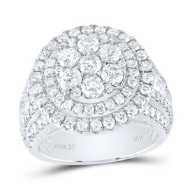 14K White Gold Diamond Double Halo Fashion Bridal Ring 3 Cttw - Splendid Jewellery