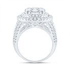 14K White Gold Diamond Double Halo Fashion Bridal Ring 3 Cttw - Splendid Jewellery