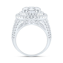 Load image into Gallery viewer, 14K White Gold Diamond Double Halo Fashion Bridal Ring 3 Cttw - Splendid Jewellery
