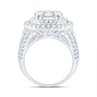 14K White Gold Diamond Double Halo Fashion Bridal Ring 3 Cttw - Splendid Jewellery