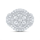 14K White Gold Diamond Double Halo Fashion Bridal Ring 3 Cttw - Splendid Jewellery