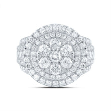 Load image into Gallery viewer, 14K White Gold Diamond Double Halo Fashion Bridal Ring 3 Cttw - Splendid Jewellery