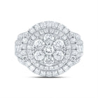 14K White Gold Diamond Double Halo Fashion Bridal Ring 3 Cttw - Splendid Jewellery