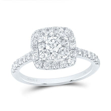 Load image into Gallery viewer, 14K White Gold Diamond Elite Cushion Single Halo Bridal Ring 1 Cttw - Splendid Jewellery