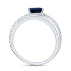 14K White Gold Diamond Emerald Blue Sapphire Gemstone Women's Ring 1/3 Cttw - Splendid Jewellery
