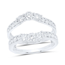 14K White Gold Diamond Enhancer Ring 1 1/2 Cttw - Splendid Jewellery
