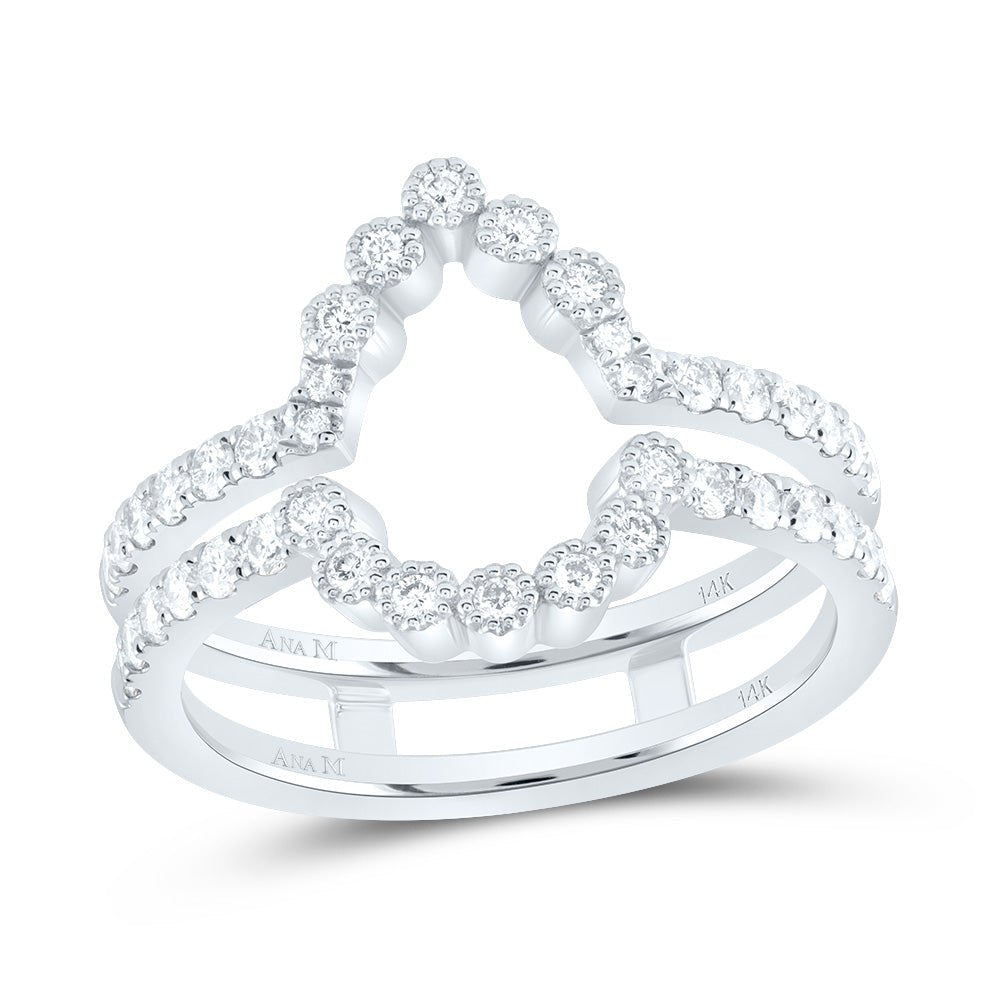 14K White Gold Diamond Enhancer Ring 5/8 Cttw - Splendid Jewellery