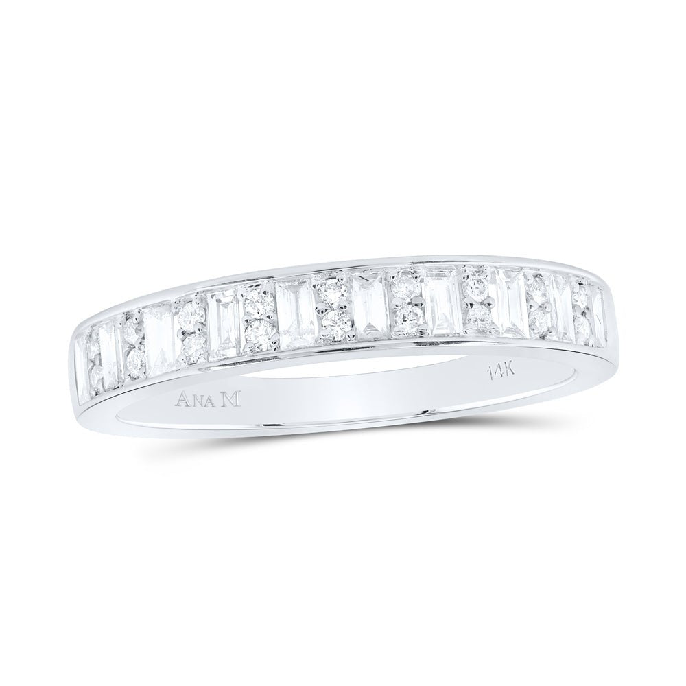 14K White Gold Diamond Fashion Baguette Ring 1/3 Cttw - Splendid Jewellery